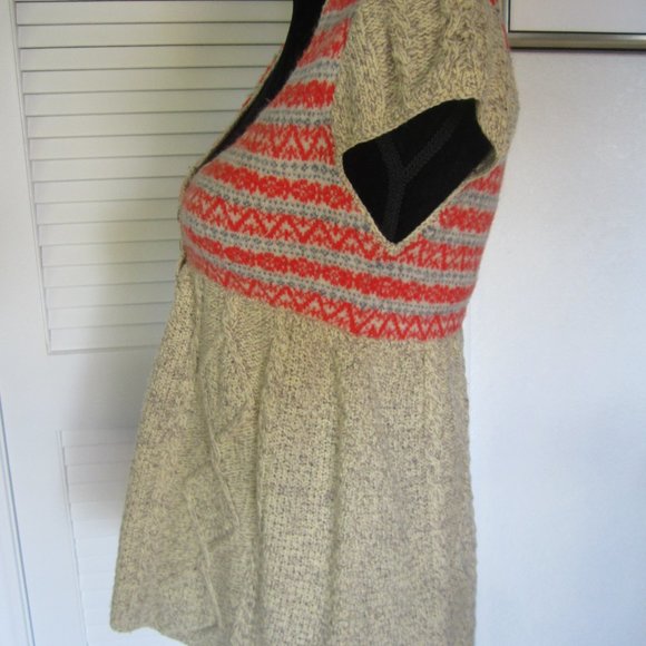 FREE PEOPLE - SzM - Red/Oatmeal Wool Sweater - Picture 6 of 7